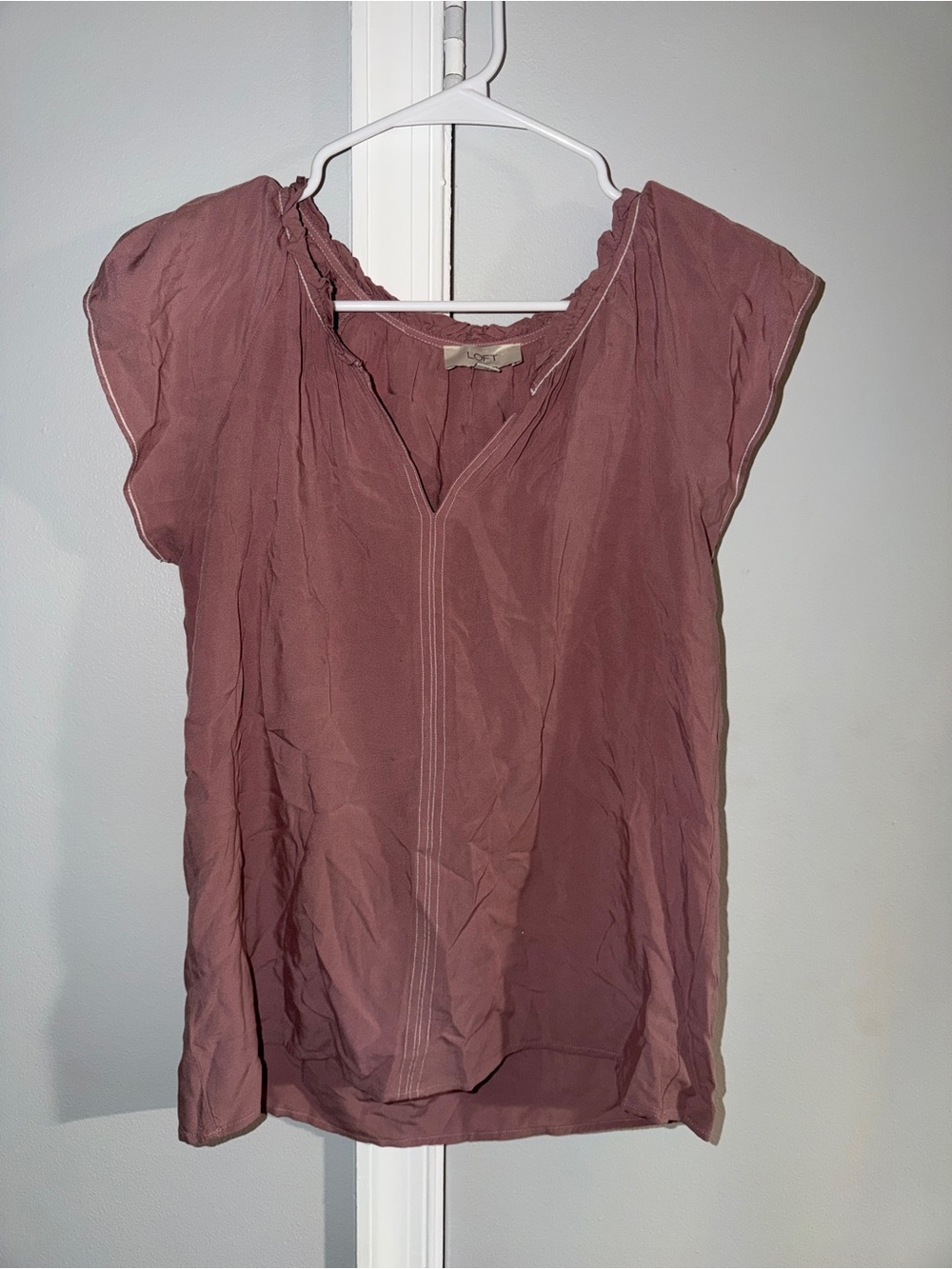 Loft- Lightweight Mauve Cap-Sleeve Women's Top